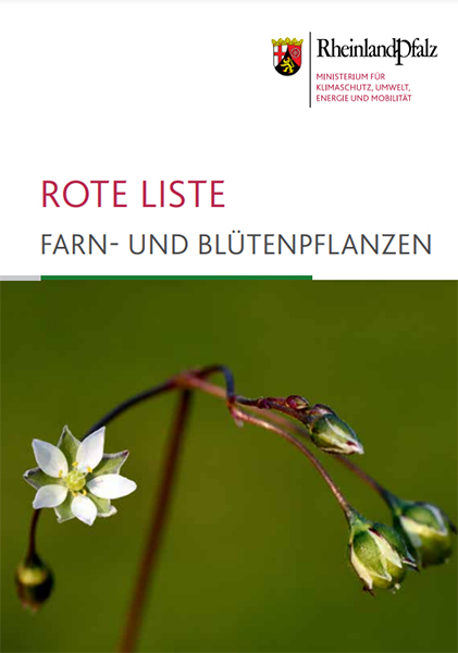 Titelseite der Broschüre "Rote Liste Farn- und Blütenpflanzen"