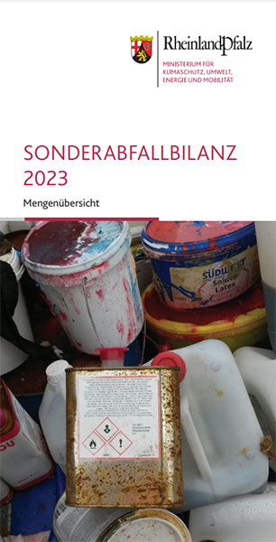 Titelseite der Broschüre "Sonderabfallbilanz 2023"