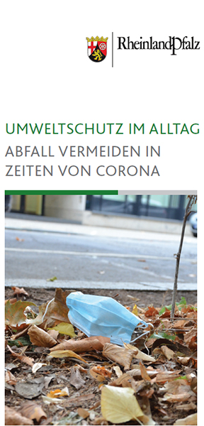 Titelseite des Flyers "Umweltschutz im Alltag: Abfall vermeiden in Zeiten von Corona"