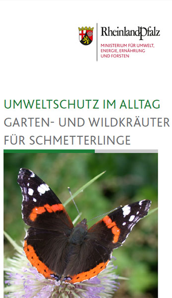 Titelseite des Flyers "Umweltschutz im Alltag: Garten- und Wildkräuter für Schmetterlinge