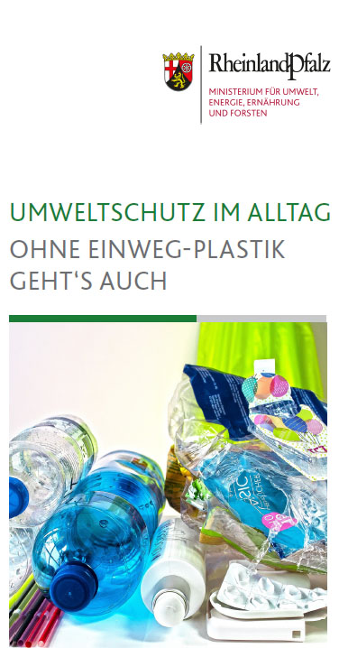 Titelseite des Flyers "Umweltschutz im Alltag: Ohne Einweg-Plastik geht´s auch