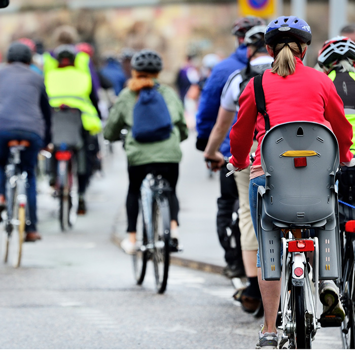 Fahrradfahrer in der Stadt
