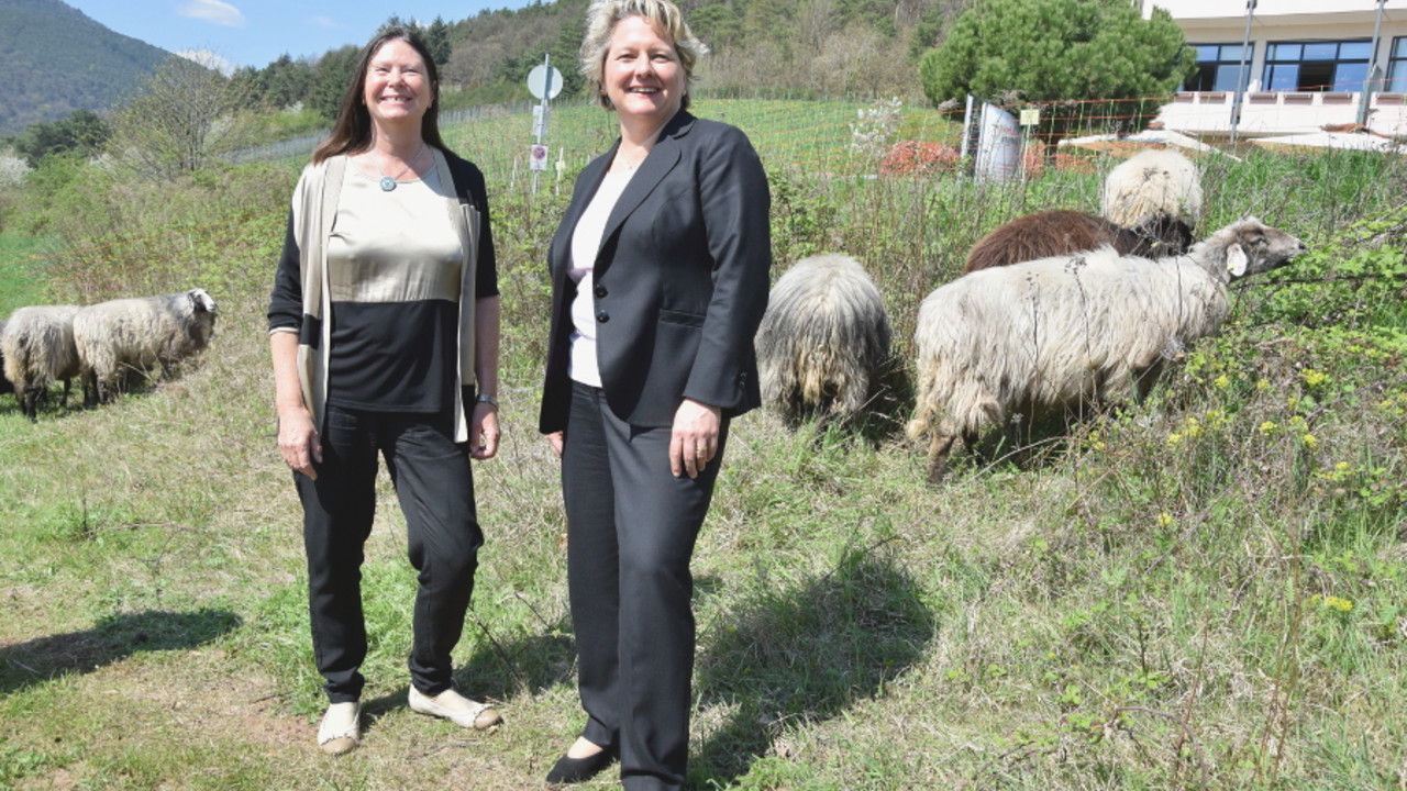 Umweltministerin Ulrike Höfken mit Bundesumweltministerin Svenja Schulze in Sankt Martin.
