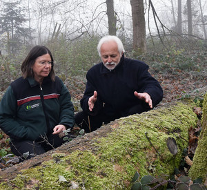 Forstministerin Ulrike Höfken und Hans-Werner Schröck von der Forschungsanstalt für Waldökologie und Forstwirtschaft Rheinland-Pfalz