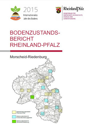 Das Bild zeigt das Deckblatt des Bodenzustandsberichts Morscheid-Riedenburg von 2015