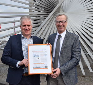 Umweltstaatssekretär Dr. Thomas Griese und Volker Weiss, technischer Leiter der Sander Holding GmbH  Co. KG