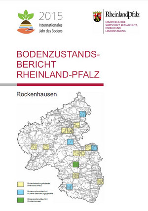 Das Bild zeigt das Deckblatt des Bodenzustandsberichts Rockenhausen von 2015