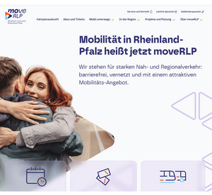 Screenshot der moveRLP Startseite