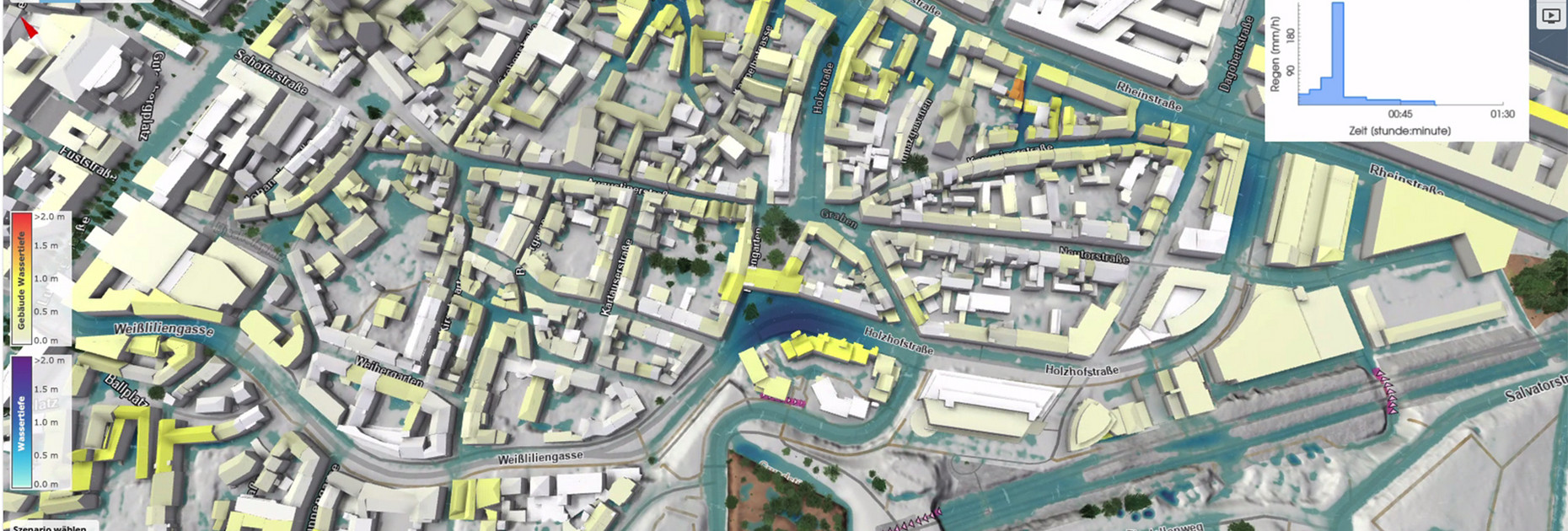 HydroZwilling RLP: Dreidimensionale Visualisierung der Auswirkungen von Sturzfluten