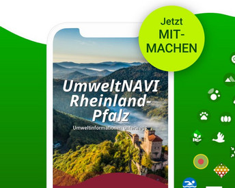 Werbung in Smartphone-Optik für das UmweltNAVI