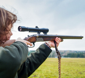 Jägerin bei der Jagd