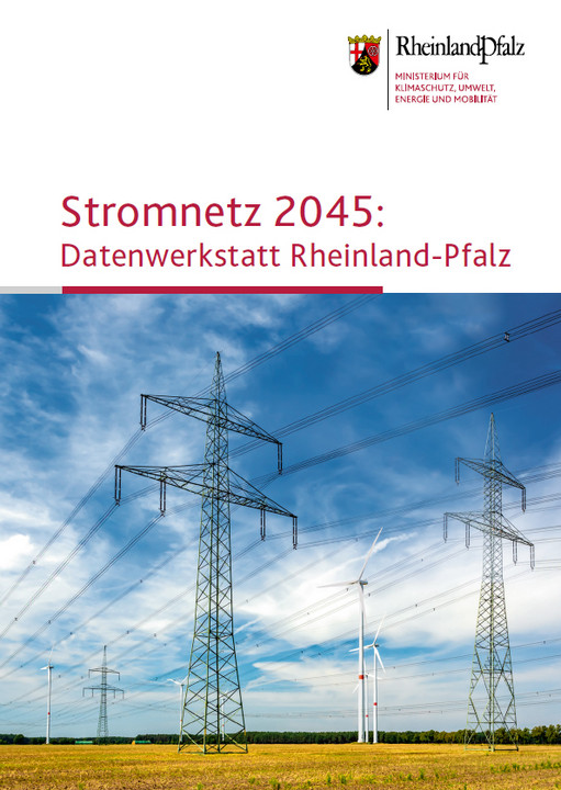 Titelseite der Broschüre "Stromnetz 2045: Datenwerkstatt Rheinland-Pfalz"