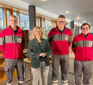 Klimaschutzministerin Katrin Eder mit Vertretern Deutschen Roten Kreuzes Bad Salzig-Boppard