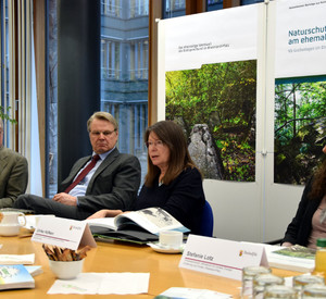 Pressekonferenz mit Ulrike Höfken, Dr. Heinrich Bottermann und Professor Klaus Werk.