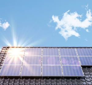Solaranlage auf einem Hausdach