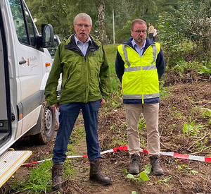 Umweltstaatssekretär Erwin Manz und der Präsident der SGD Nord Wolfgang Treis