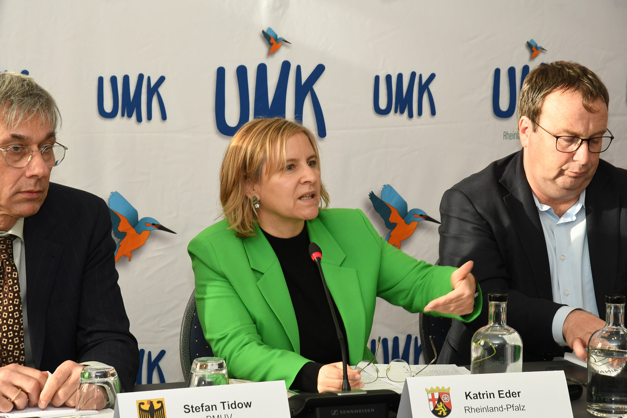 UMK-Vorsitzende Katrin Eder auf der abschließenden Pressekonferenz