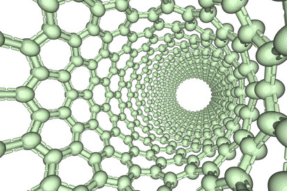 Helix aus grünen Nanopartikeln