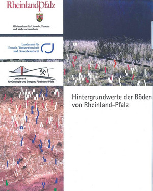 Das Bild zeigt das Deckblatt des LGB-Berichts Hintergrundwerte der Böden in Rheinland-Pfalz 2008