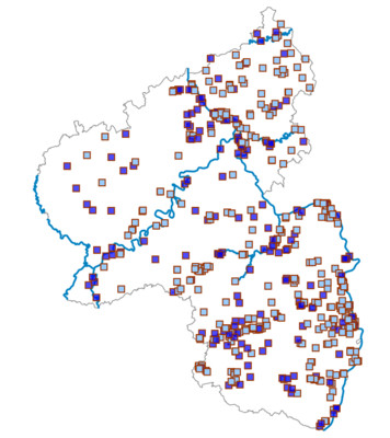 Karte der industriellen Einleiter in Rheinland-Pfalz