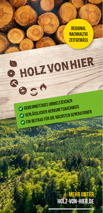 Titelseite des Faltblatts "Holz von hier"