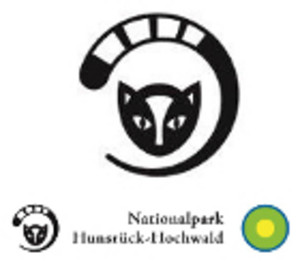 Nationalpark-Logo mit vergrößertem Wildkatzenausschnitt darüber