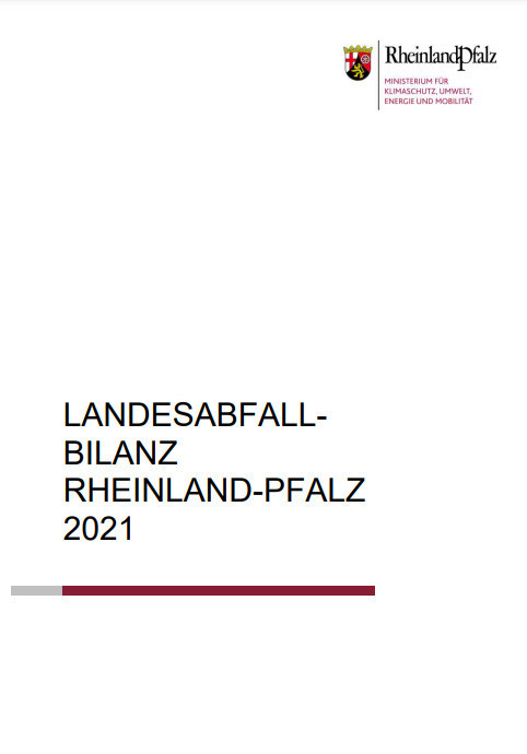 Titelseite der Broschüre "Landesabfallbilanz Rheinland-Pfalz 2021"