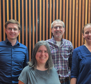 Der Vorstand des Naturschutzbeirates: Jan-Hendrik Müller (Landwirtschaftskammer RLP), Sabine Yacoub (BUND RLP), Peter Keller (GNOR), Cosima Lindemann (NABU RLP) (von links nach rechts)