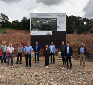 Umweltministerin Höfken auf der Baustelle der Kläranlage Mettendorf