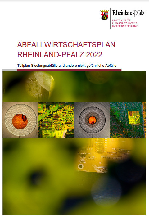 Titelseite der Broschüre "Abfallwirtschaftsplan Rheinland-Pfalz 2022"