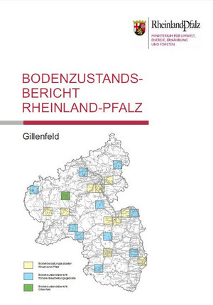 Das Bild zeigt das Deckblatt des Bodenzustandsberichts Gillenfeld 2016