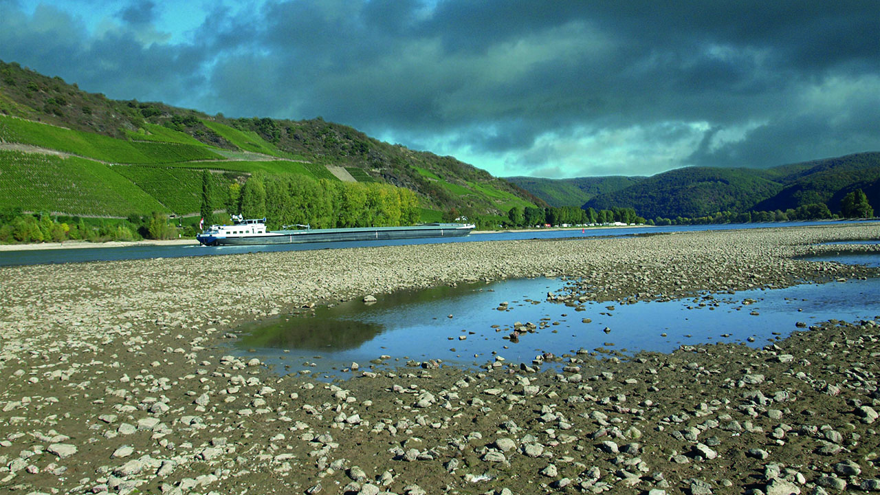 Niedrigwasser am Rhein