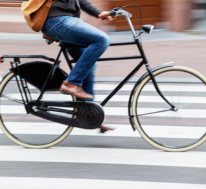 Fahrradfaher in der Stadt